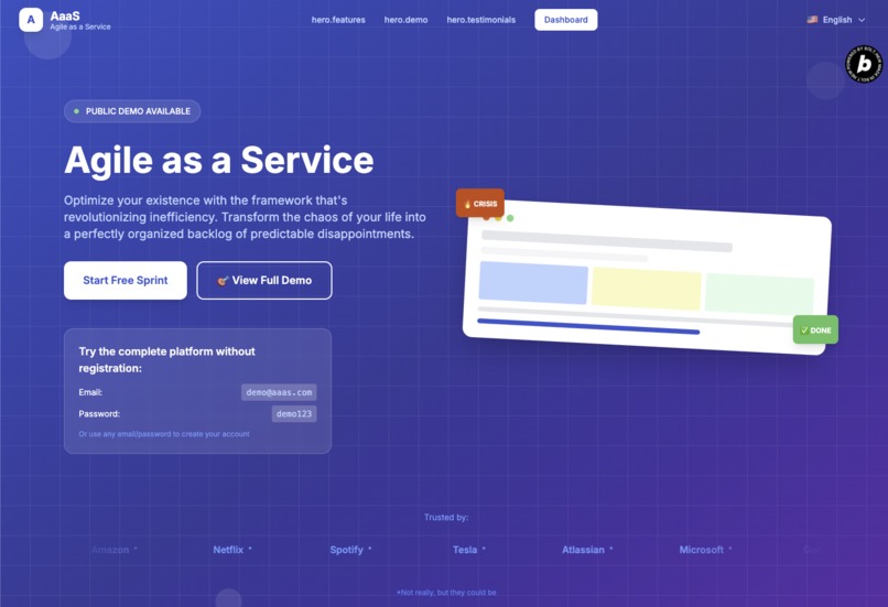 Agile as a Service (AssS) – screenshot 1