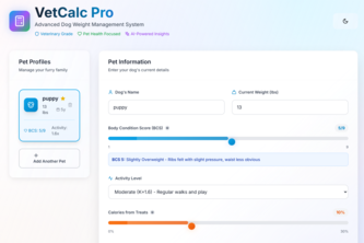VetCalc Pro - Advanced Dog Weight Management System