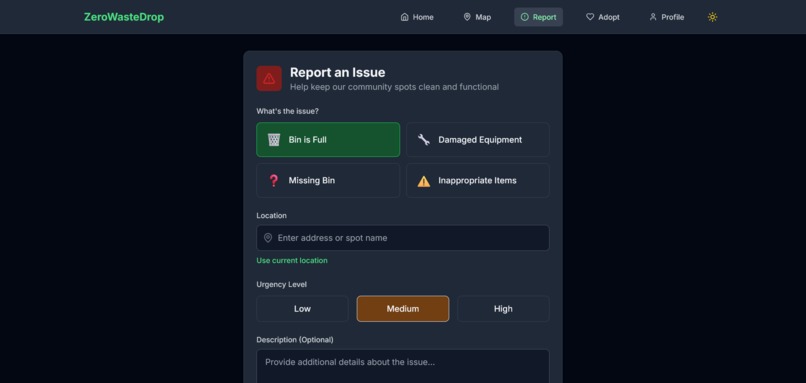 “ZeroWasteDrop” – Community Recycling & Donation Map – screenshot 2