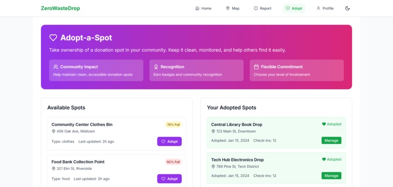 “ZeroWasteDrop” – Community Recycling & Donation Map – screenshot 4