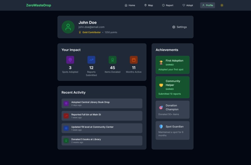 “ZeroWasteDrop” – Community Recycling & Donation Map – screenshot 5