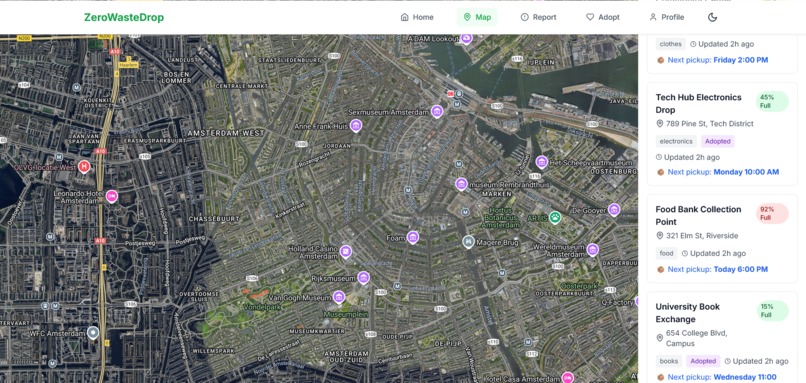 “ZeroWasteDrop” – Community Recycling & Donation Map – screenshot 6