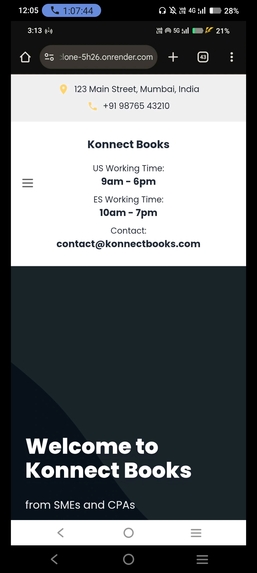 Konnectbooks website  – screenshot 1