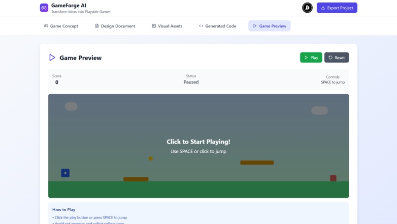 GameForge AI – generate a playable game from a single prompt – screenshot 5