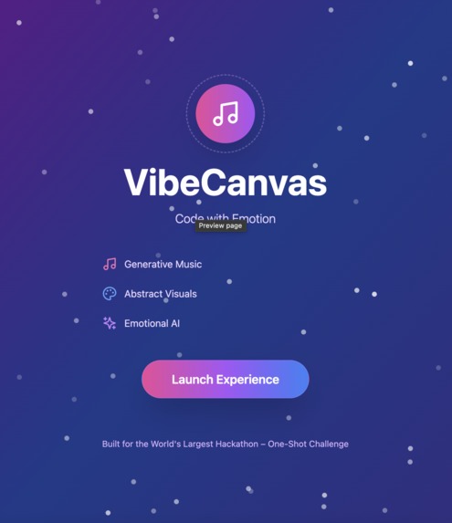 VibeCanvas: Code With Emotion – screenshot 1