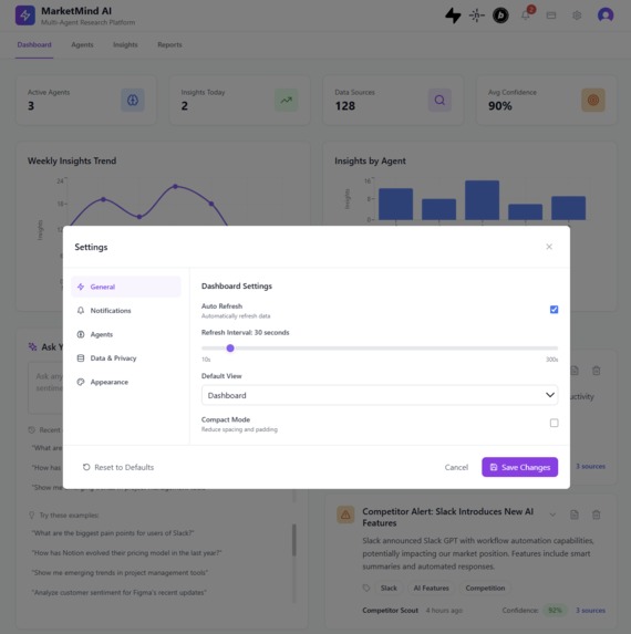 MarketMind AI – Multi-Agent Research Platform – screenshot 5