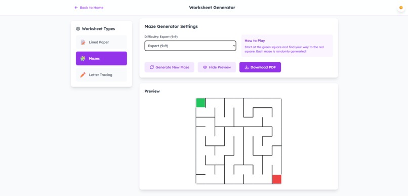 Dyslexia-Friendly Daily Worksheet Generator – screenshot 3
