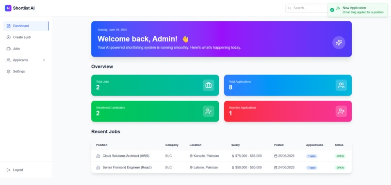 Shortlist AI – screenshot 2