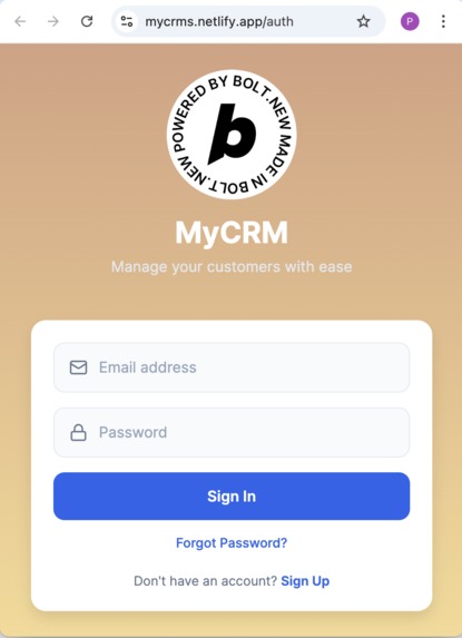 MyCRM – screenshot 1