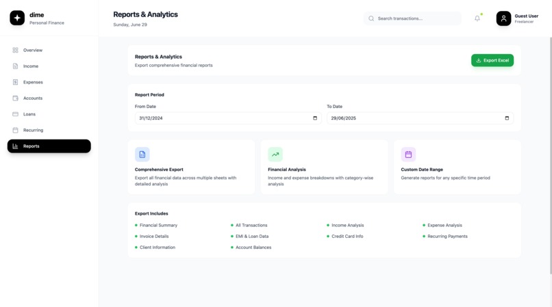 Dime - Personal Finance App for Freelancer – screenshot 1