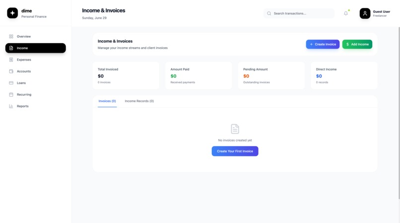 Dime - Personal Finance App for Freelancer – screenshot 2