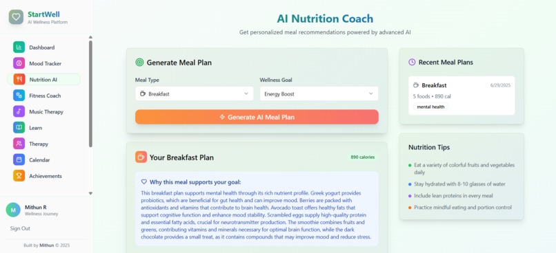StartWell : AI powered Wellness App – screenshot 5