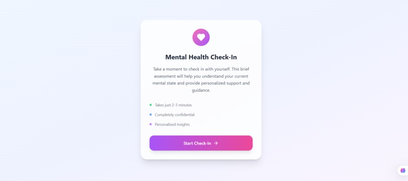 Mindful Moments: AI Mental Health CheckIn/One-Shot Challenge – screenshot 1