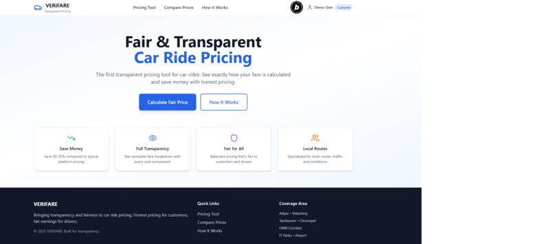 VERIFARE - Fair Ride Pricing  – screenshot 1