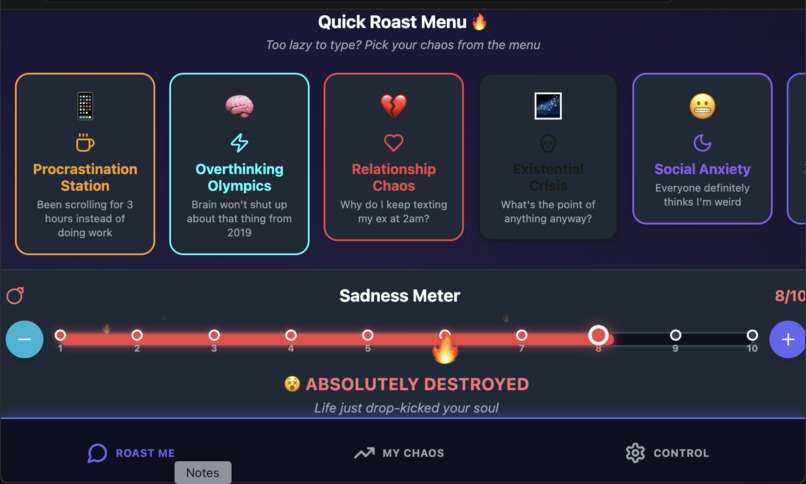 RoastMyFeels – screenshot 2