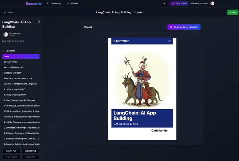 Sagetome-AI Book Generator – screenshot 2