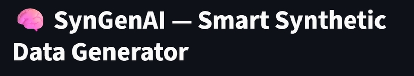 SynGenAI – Smart Synthetic Data Generator – screenshot 1