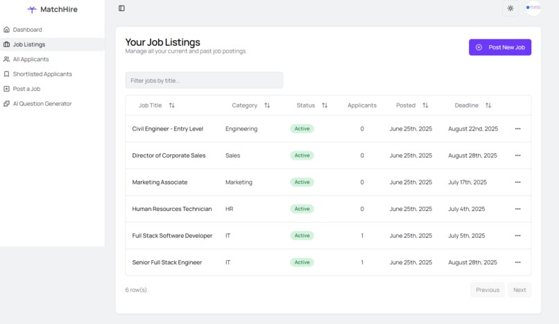 MatchHire – screenshot 6