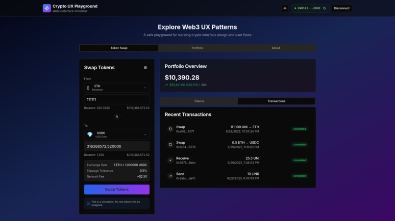 Crypto UX Playground – screenshot 5