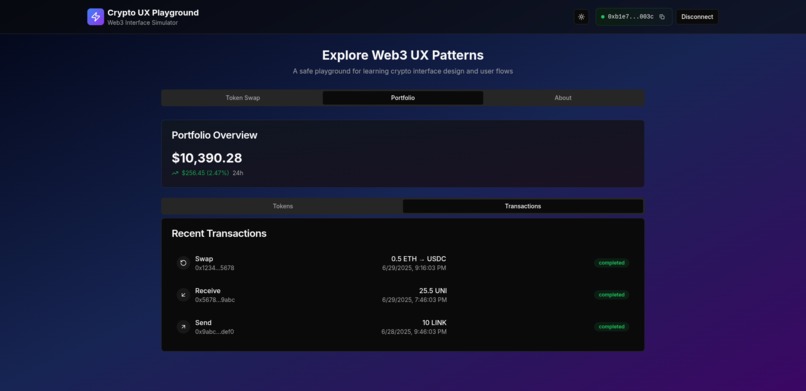 Crypto UX Playground – screenshot 6