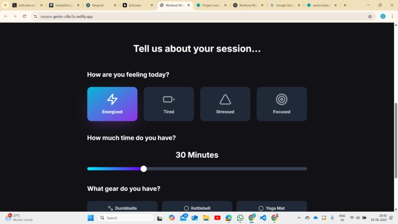 Workout Weaver AI – screenshot 2
