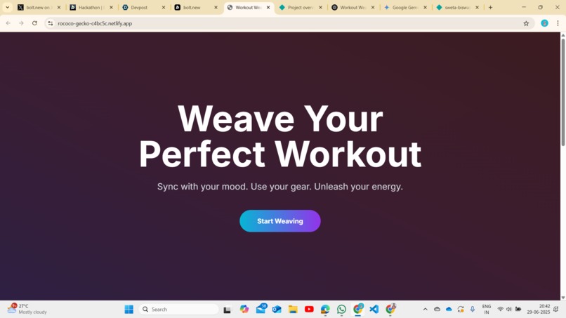 Workout Weaver AI – screenshot 1