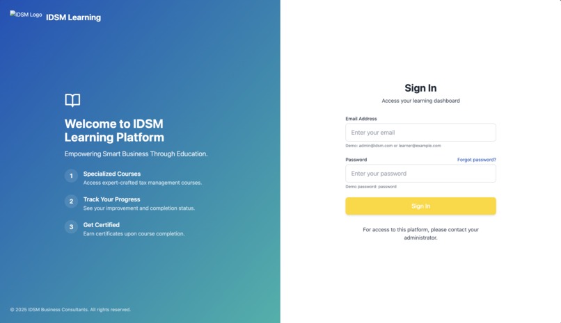 IDSM Learning Platform - One Shot Prompt – screenshot 1
