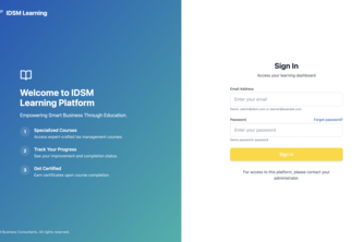 IDSM Learning Platform - One Shot Prompt