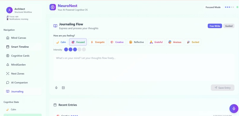 NeuroNest  “Your AI-Powered Cognitive Operating System” – screenshot 6