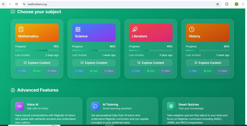 BedfordLearn – screenshot 2