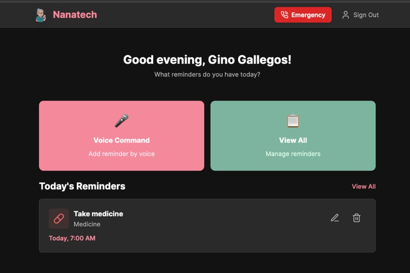 Nanatech - Ai Voice Reminder App for the Elderly – screenshot 3