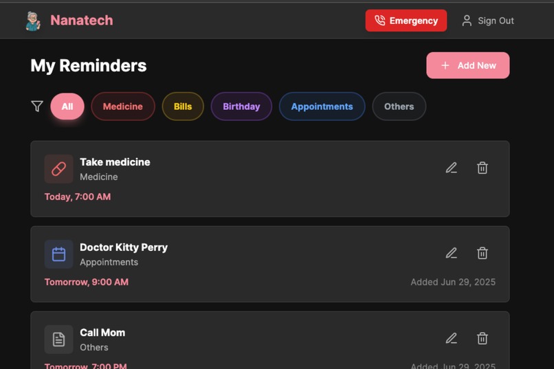 Nanatech - Ai Voice Reminder App for the Elderly – screenshot 6