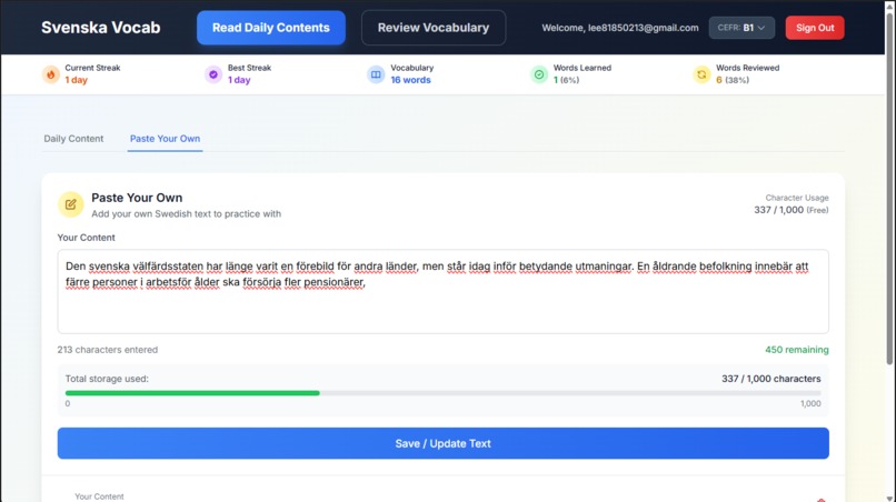Swedish Vocabulary Microlearning  – screenshot 5
