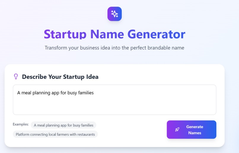 Beautiful Startup Name Generator – screenshot 1