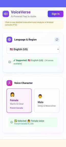 Project VoiceVerse AI – screenshot 4