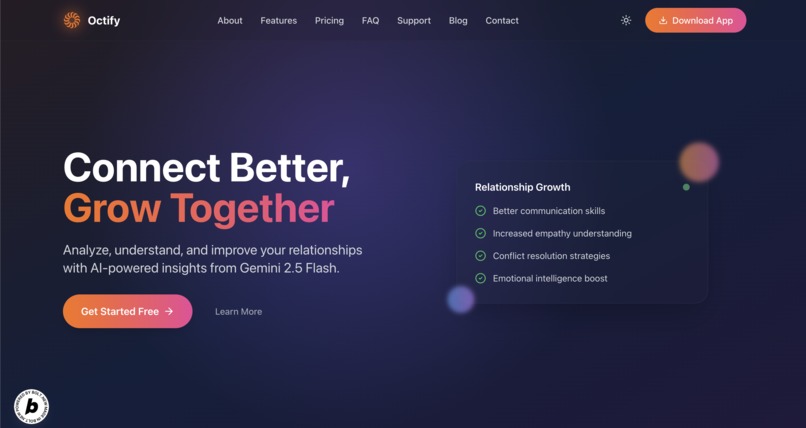Octify — AI-Powered Relationship Magic Mobile App – screenshot 1