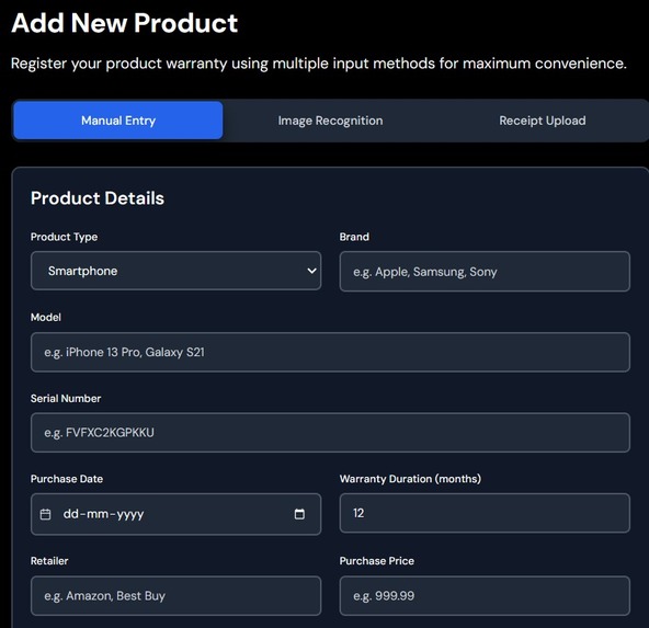 Warrantrix - combining “Warranty” and “Matrix” implying AI . – screenshot 1