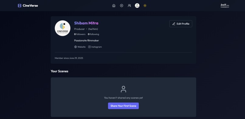 CineVerse - an app for Indie Filmmakers – screenshot 1