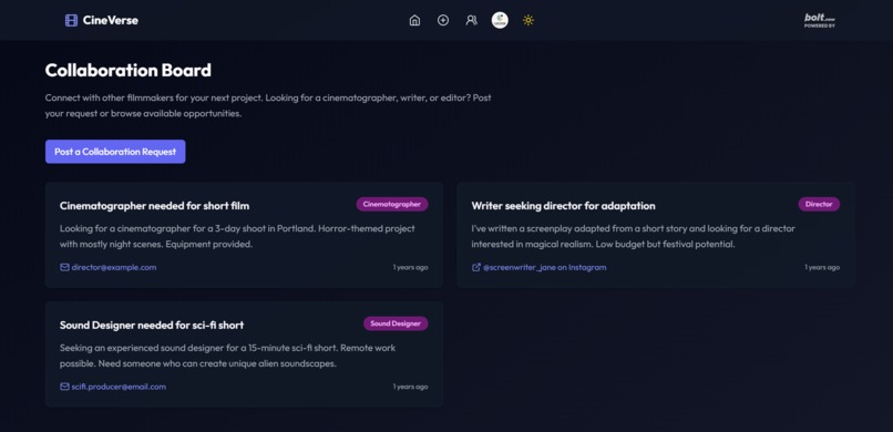 CineVerse - an app for Indie Filmmakers – screenshot 2
