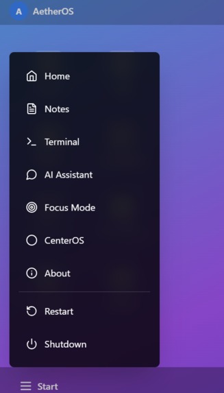AetherOS – screenshot 3