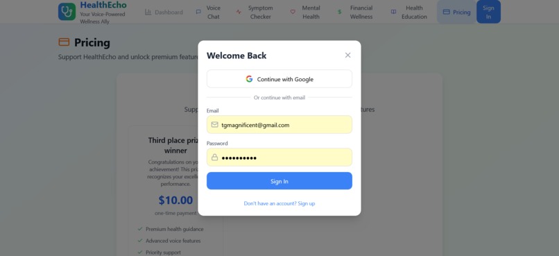 HealthEcho – screenshot 1