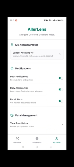 AllerLens: Allergens Detected. Decisions Made.  – screenshot 1