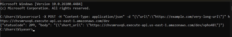 Serverless URL Shortener – screenshot 2