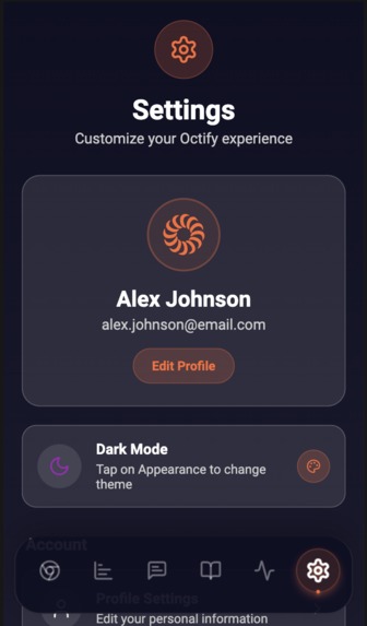 Octify — AI-Powered Relationship Magic Mobile App – screenshot 8