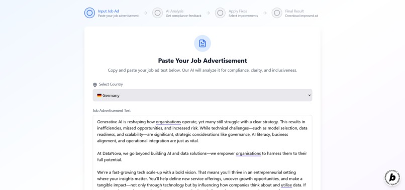 JobAdTuner - make sure your job ad has all the details – screenshot 1