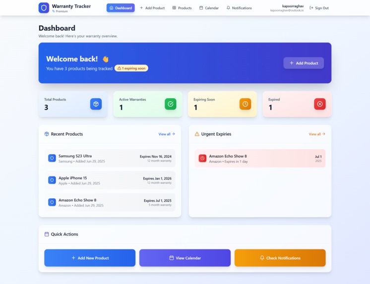 Warranty Tracker – screenshot 1