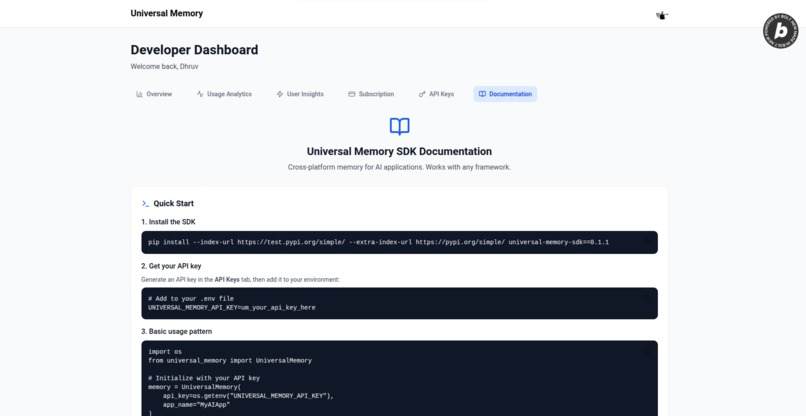 Universal Memory SDK – screenshot 2