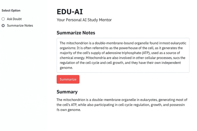 EDU-AI – Your Personal AI Study Mentor – screenshot 1