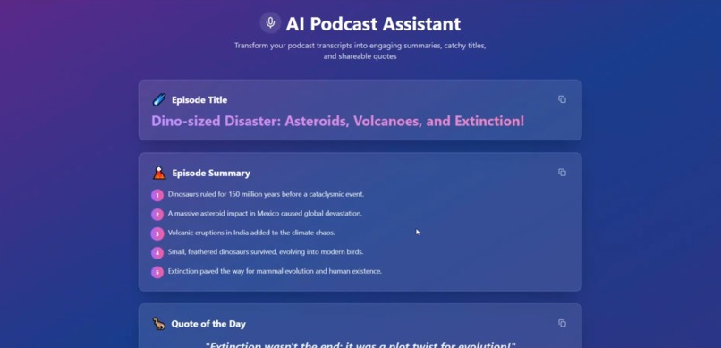 AI Podcast Sumarizer – screenshot 2