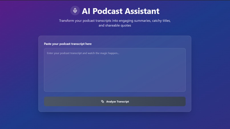 AI Podcast Sumarizer – screenshot 1